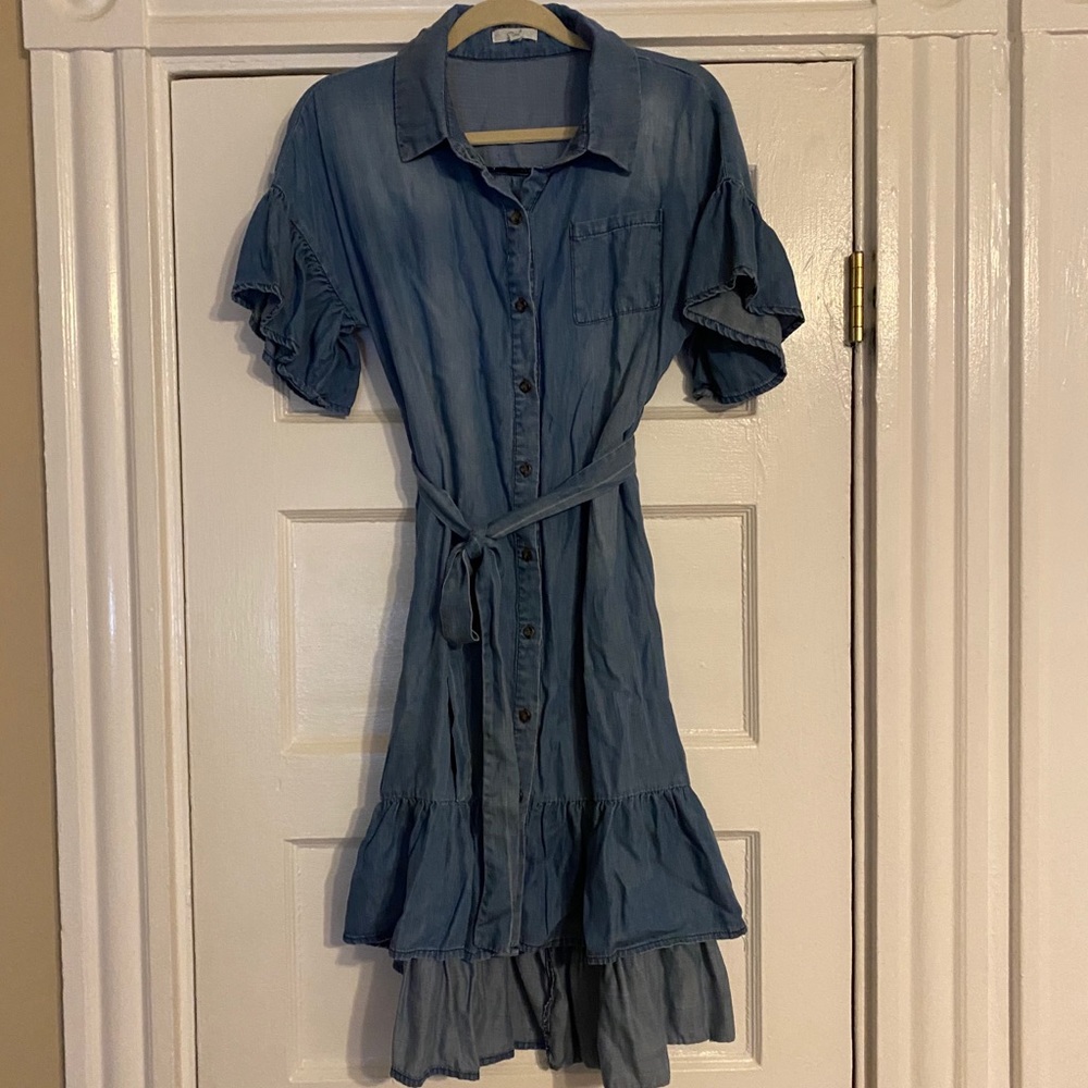NWOT Easel button front denim dress Medium